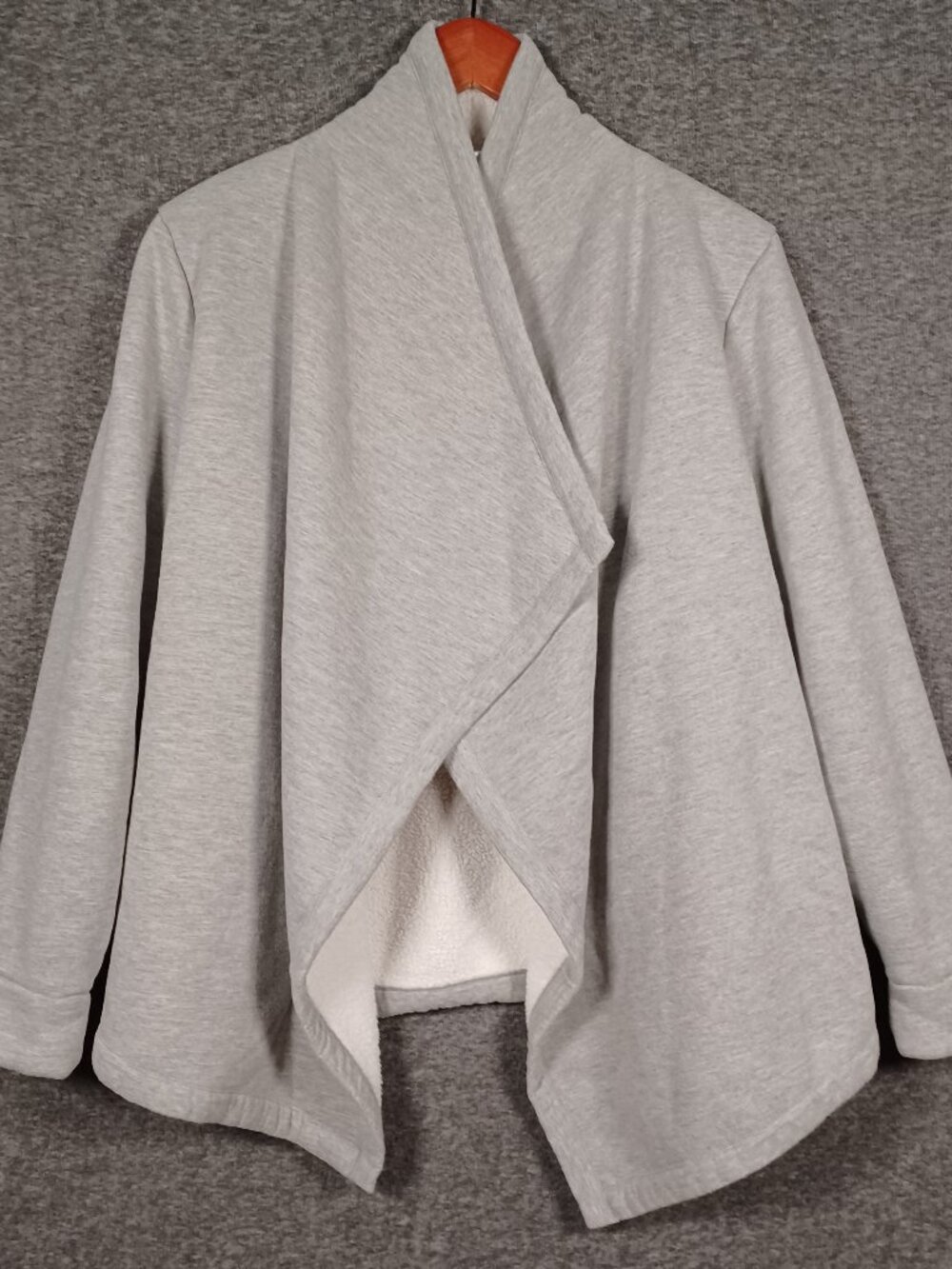 Old Navy Active Women's M Cozy Oversized Sherpa-Lined Open Jacket Light Gray